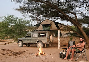 Ultimate overland camping experience in Kenya – fully set up campsite in the wild