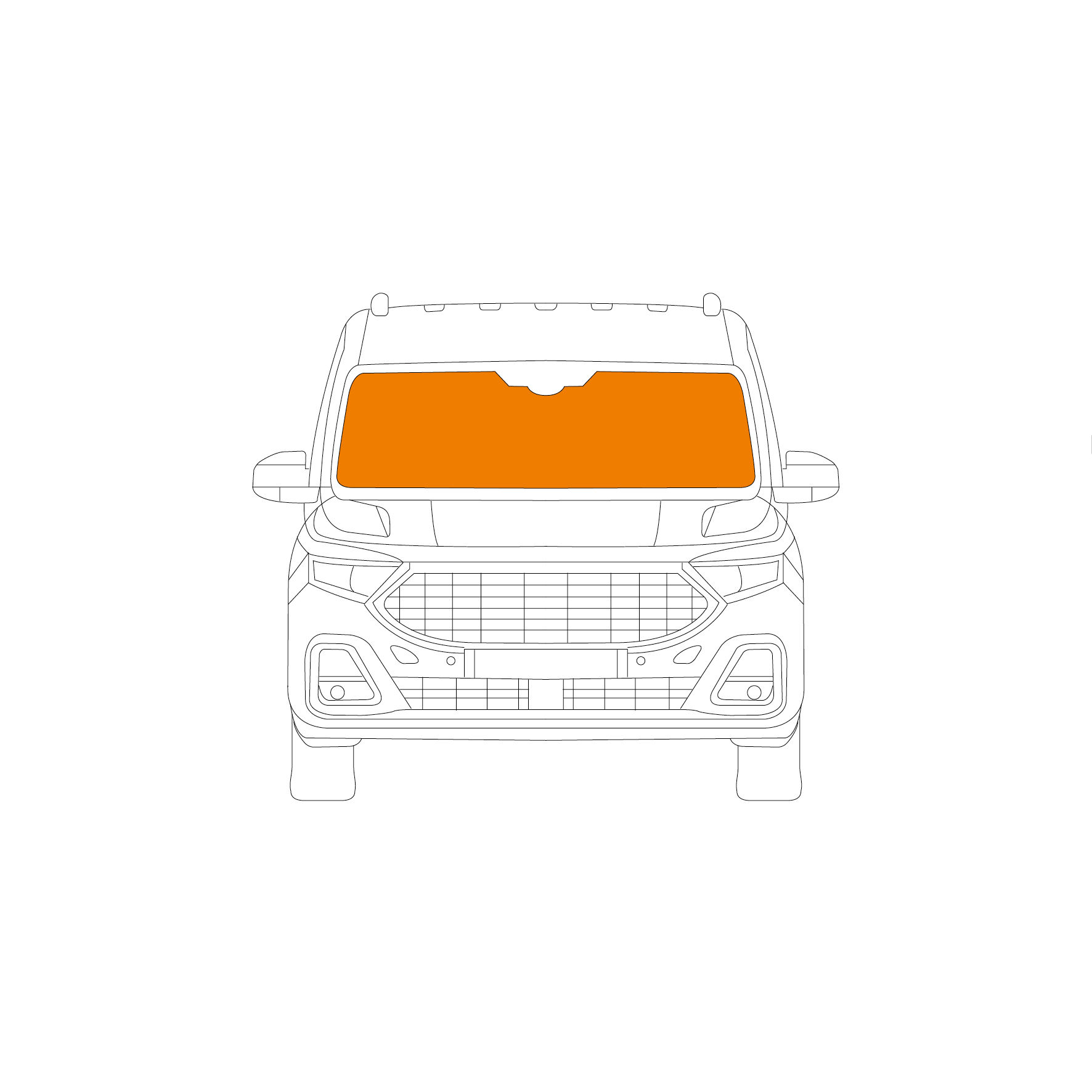 Termoclona pro čelní okno VW Caddy a Ford Tourneo Connect