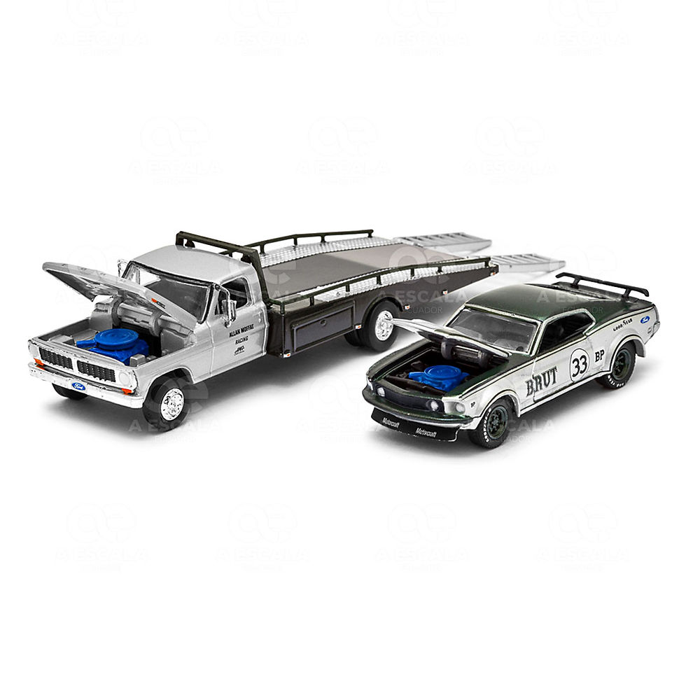 Miniatura: Allan Moffat's #33 1969 Trans Am Mustang with Ford F-350 Ramp Truck 'Brut'