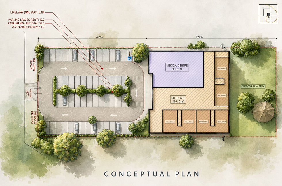 Just as we considered traffic flow and parent drop-off operations in our Orchard Hills project, selecting the right site can have a major impact on approvals, costs, and long-term success.