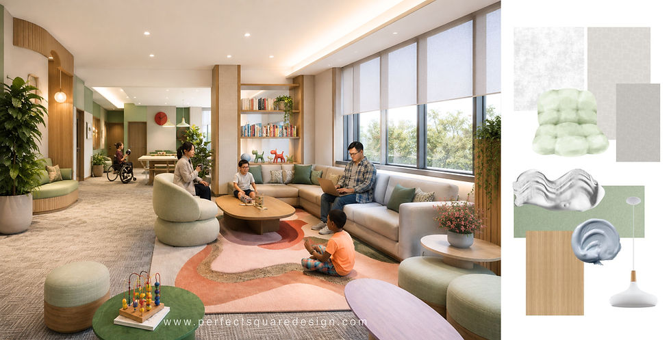 Featuring one of our therapy centre projects in Mount Druitt, designed with a flexible open-plan layout while creating a warm, playful and cosy environment for its users.