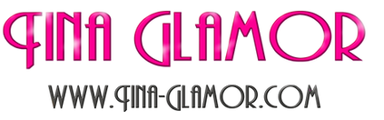Schriftzug Tina Glamor in Pink und Schwarz