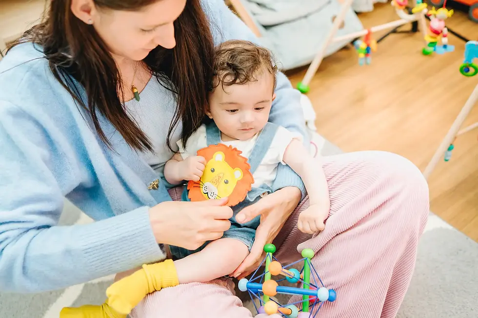 Mother and child playing together