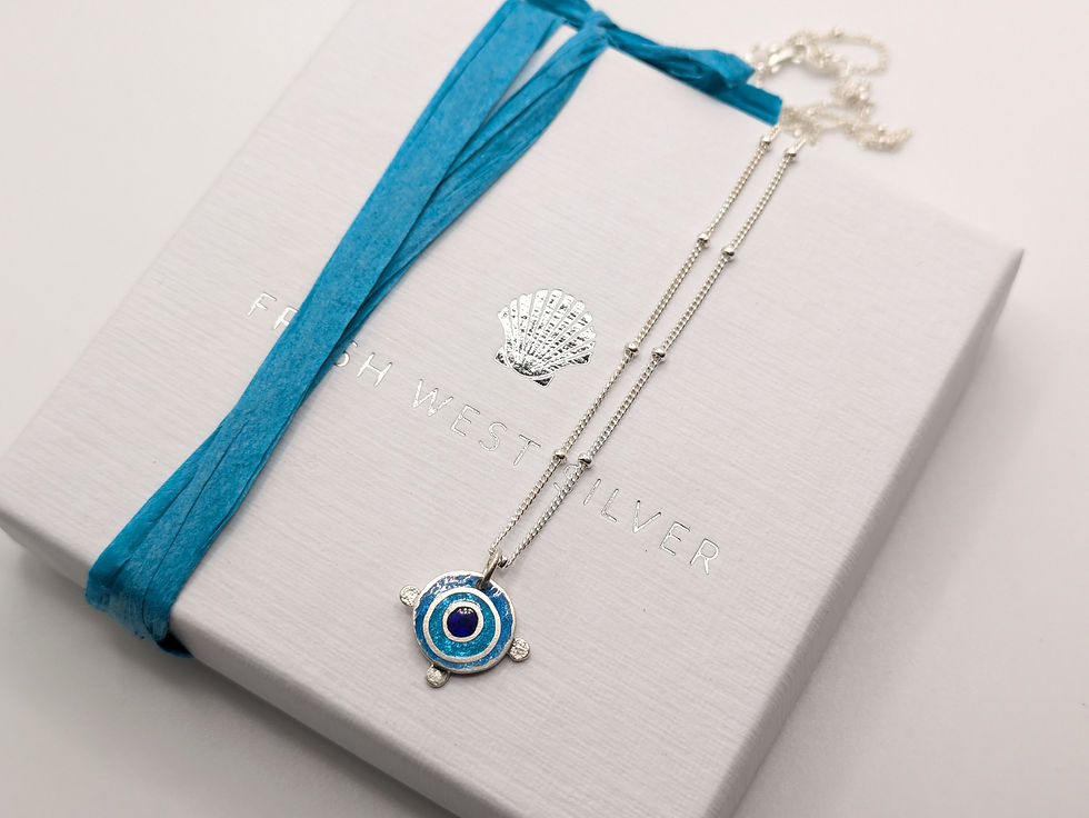 Coastal Enamel Eye Necklace