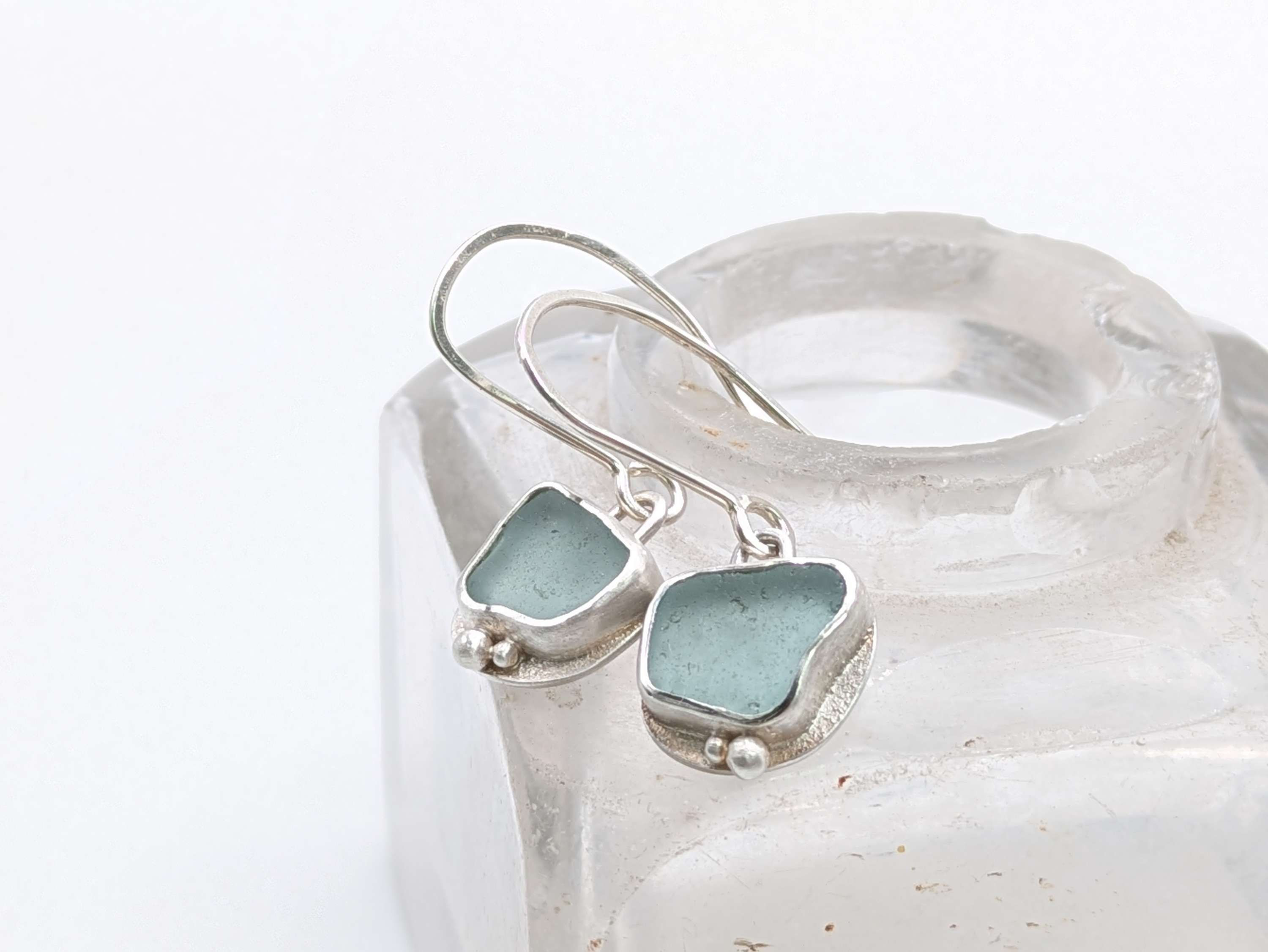 Silver Seaglass Earrings