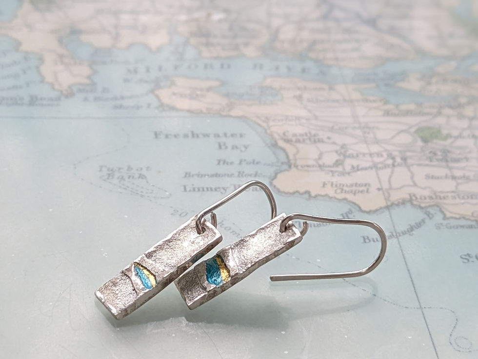 Abstract Seascape Earrings