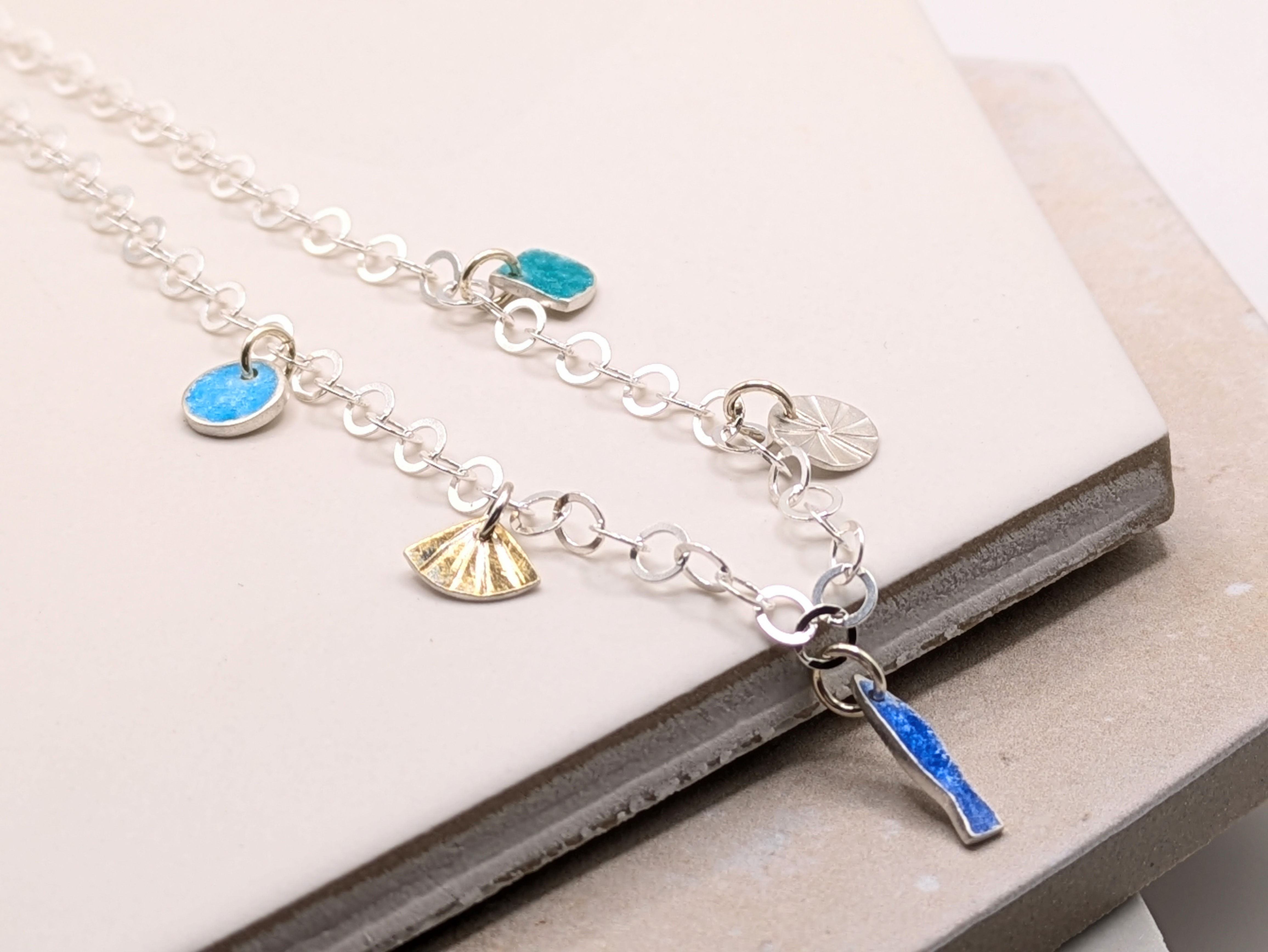 Coastal Enamel Necklace - 'Coastal Fable'