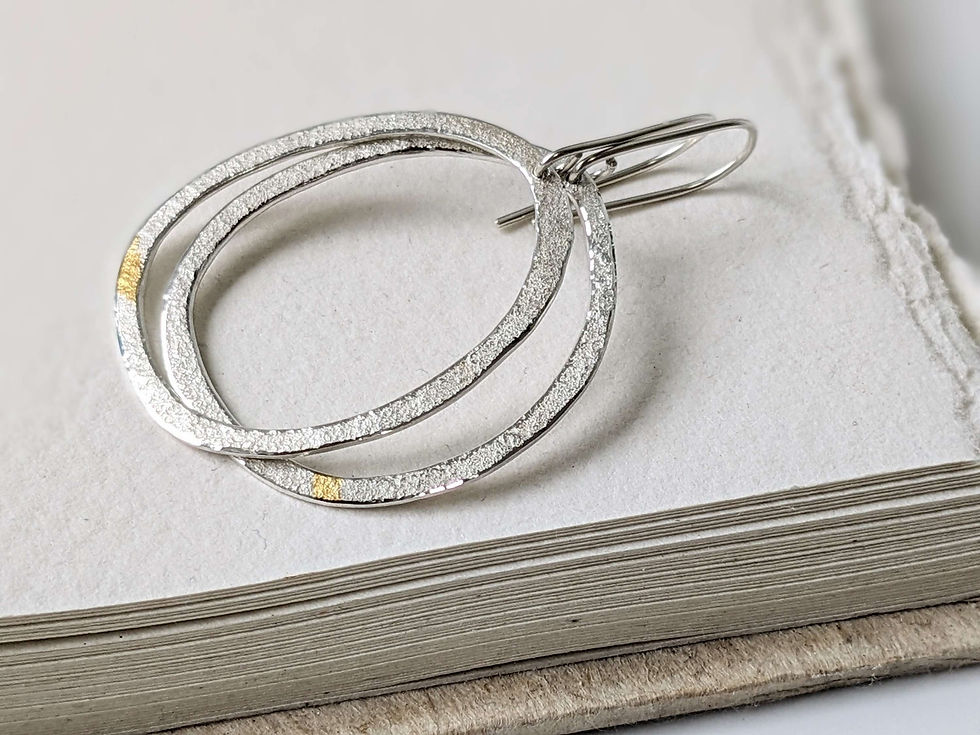 Silver Beach Stone Hoops