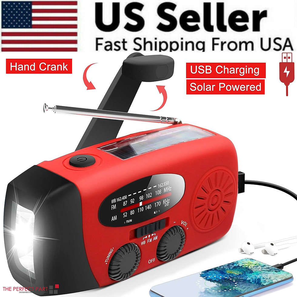 Thumbnail: Emergency  Radio Crank Solar Hand Weather 1000mAh Power Bank Charger Flash Light