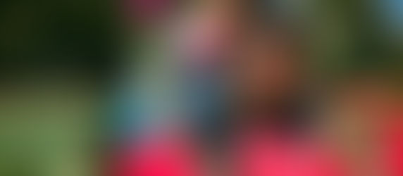 Mother and daughter visiting a tulip field