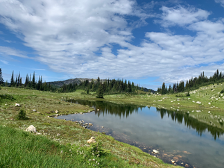 Another view of alpine lake on Mara Mountain - Mara Lookout FSR overland route