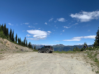 Car camping at top of Kafir Peak, Pemberton, BC.