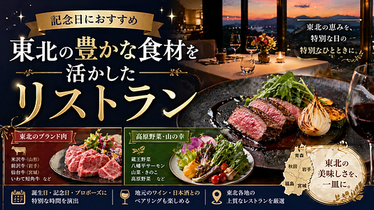 東北の豊かな食材(ブランド肉・高原野菜)を活かした、記念日におすすめのリストラン