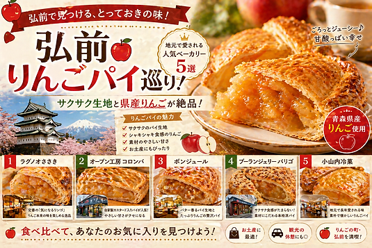 弘前りんごパイ巡り!サクサク生地と県産りんごが絶品の人気ベーカリー5選