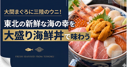 大間まぐろに三陸のウニ!東北の新鮮な海の幸を大盛り海鮮丼で味わう
復興の味、三陸沖の牡蠣・ホタテ!鮮度抜群の魚介が楽しめる漁港食堂