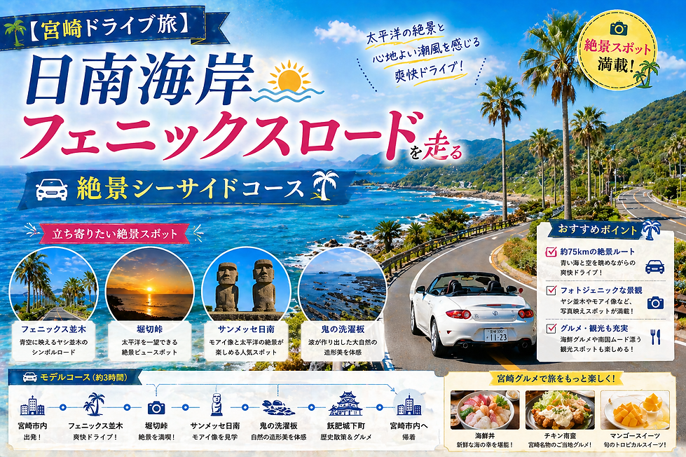 【宮崎ドライブ旅】日南海岸・フェニックスロードを走る絶景シーサイドコース