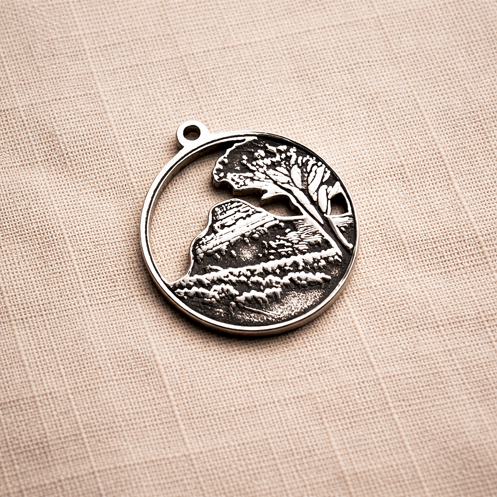 Silver Cut & Engraved Lions Head Pendant