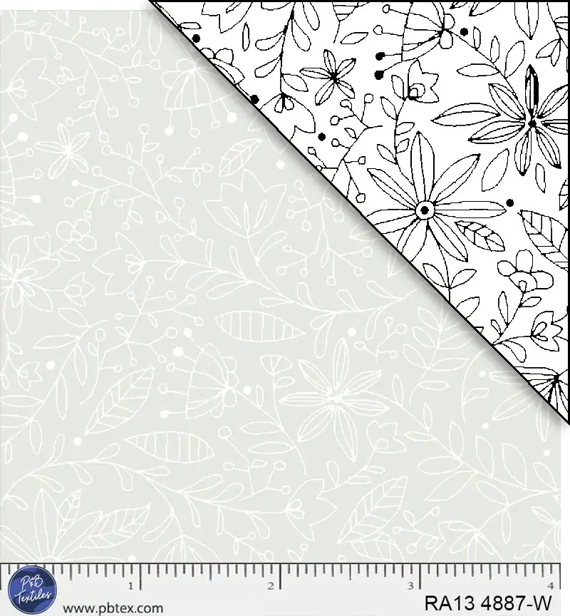 Collection RAMBLINGS 13,  OUTLINE FLORAL W / 04887 W