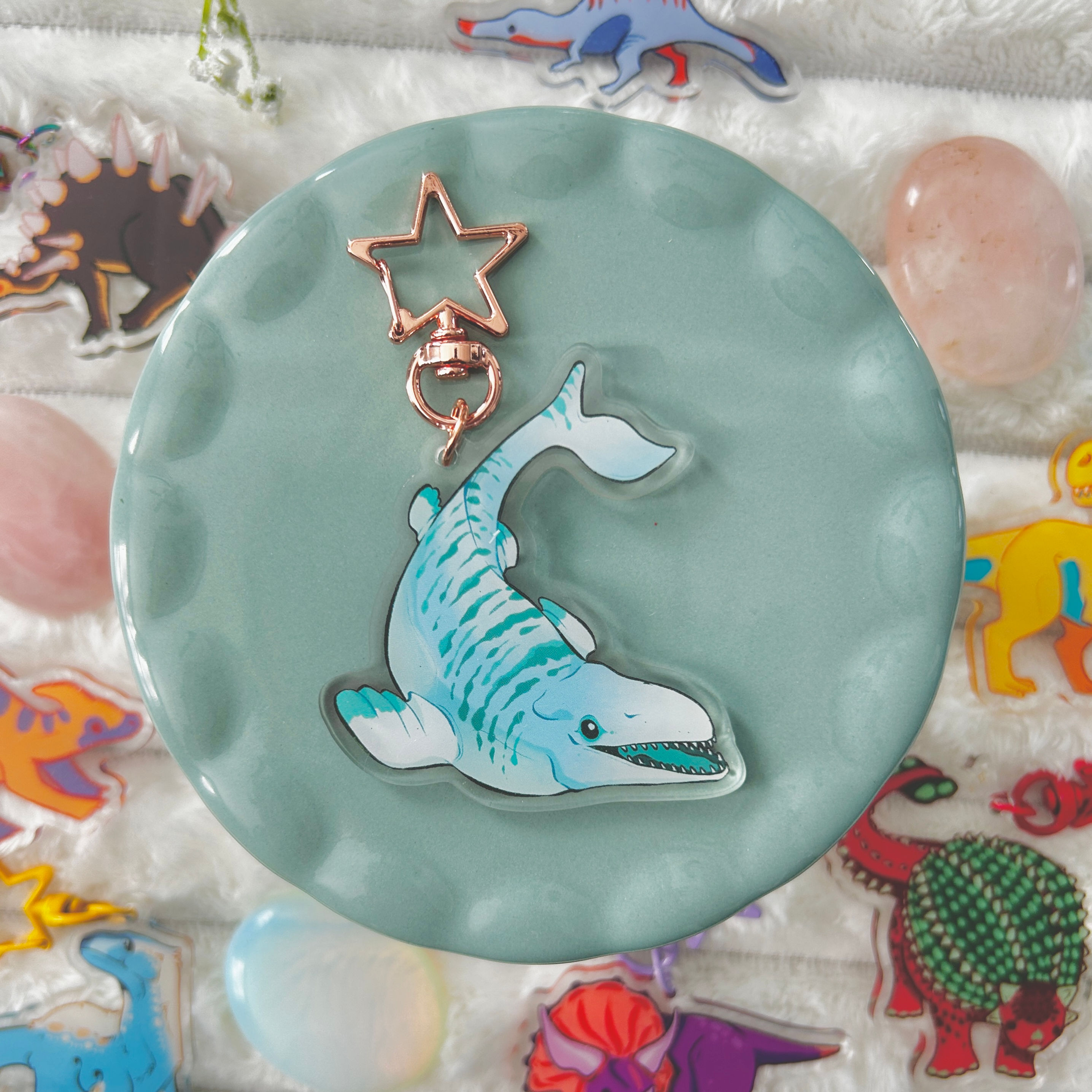 Duo of Mosasaurus Keychain