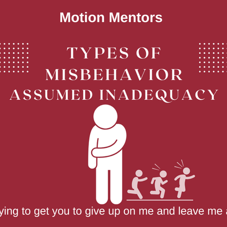 Assumed Inadequacy: One of the Four Types of Common Misbehavior