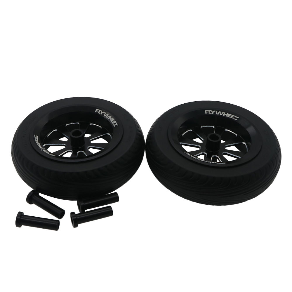 FlyWheelz™ 4.5"-115mm Eight Spoke PU Wheels(pair) + 2pcs more tires(WRA-
