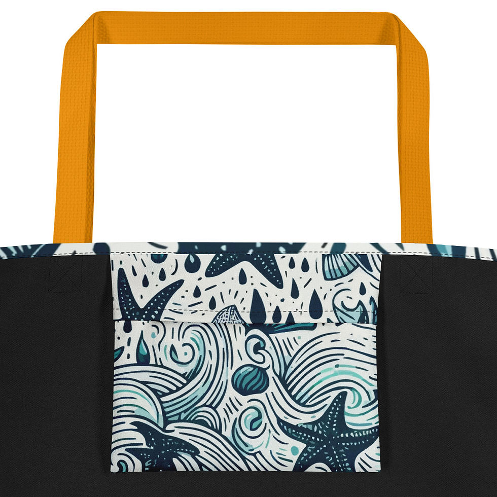 Thumbnail: Ocean Breeze All-Over Print Large Tote Bag with Inside Pocket
