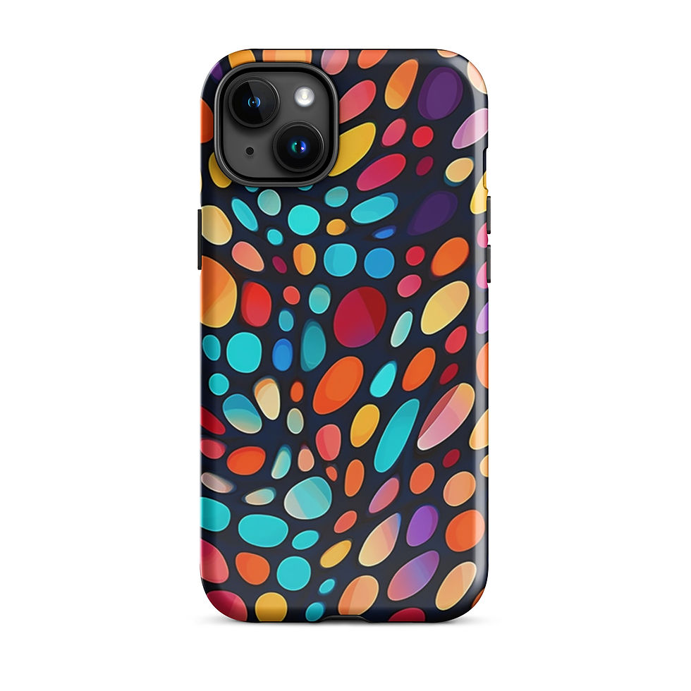 Thumbnail: Colourful Geometric Dot Print Tough Case for iPhone®