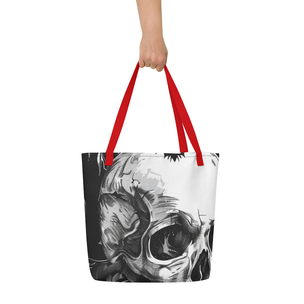Thumbnail: The Dark Side All-Over Print Large Tote Bag with Inside Pocket