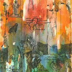Throne/Watercolour&Ink/Unique Graphic by Maria Cohen