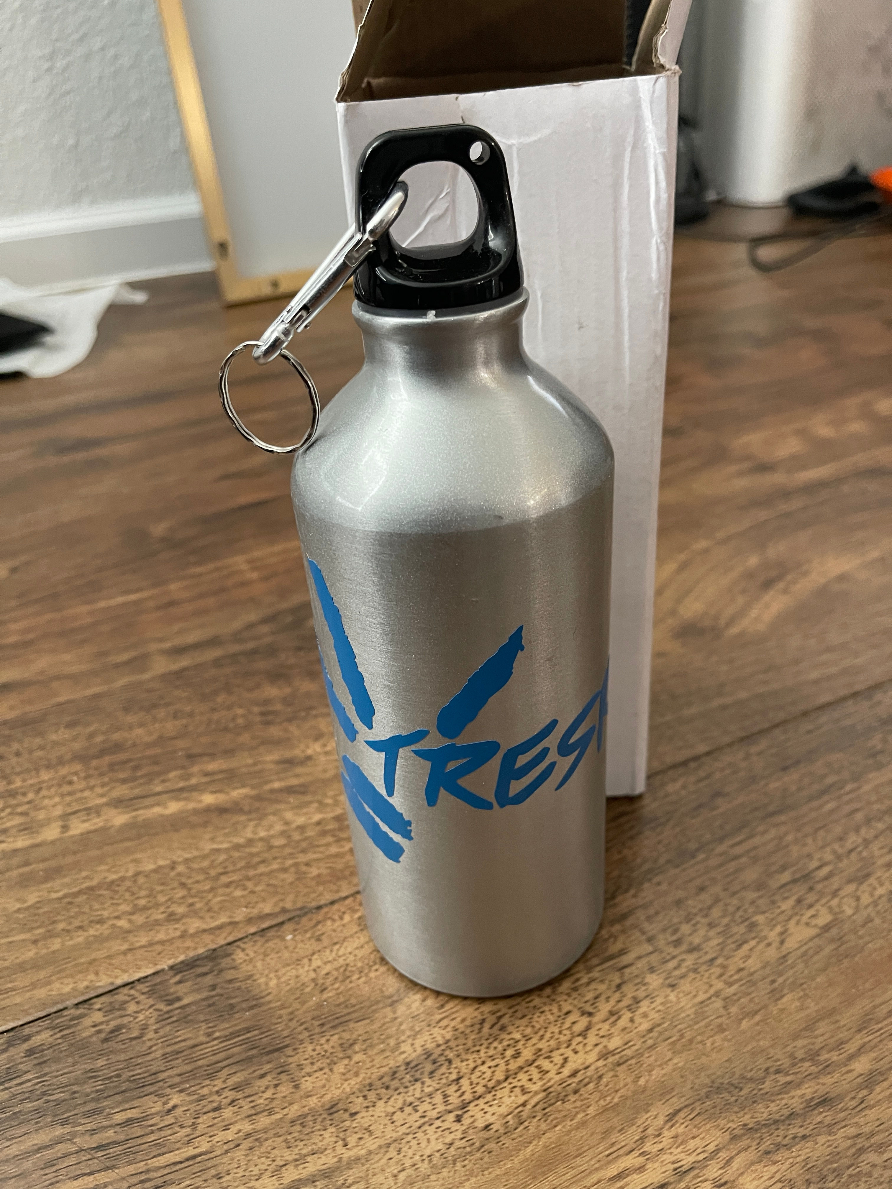 Small Blue on Silver Flask