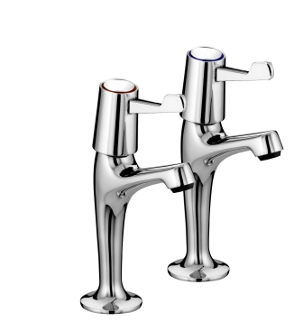Lever High Neck Pillar Taps with C/D Valves