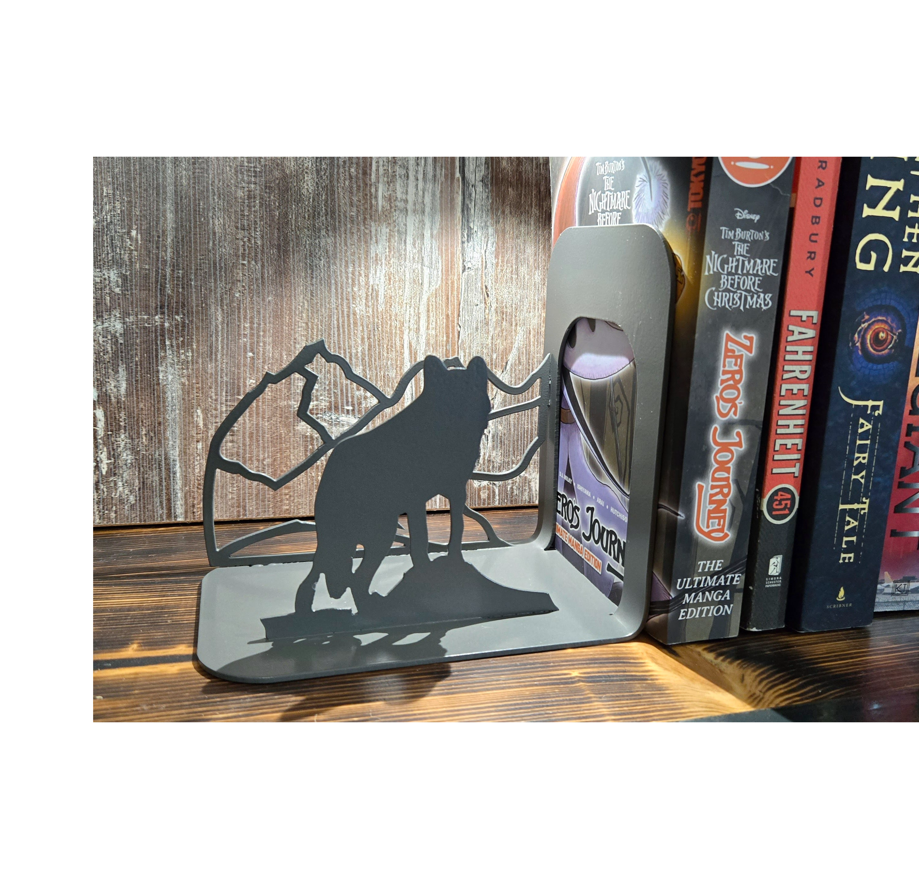 Wolf in Mountains Bookends
