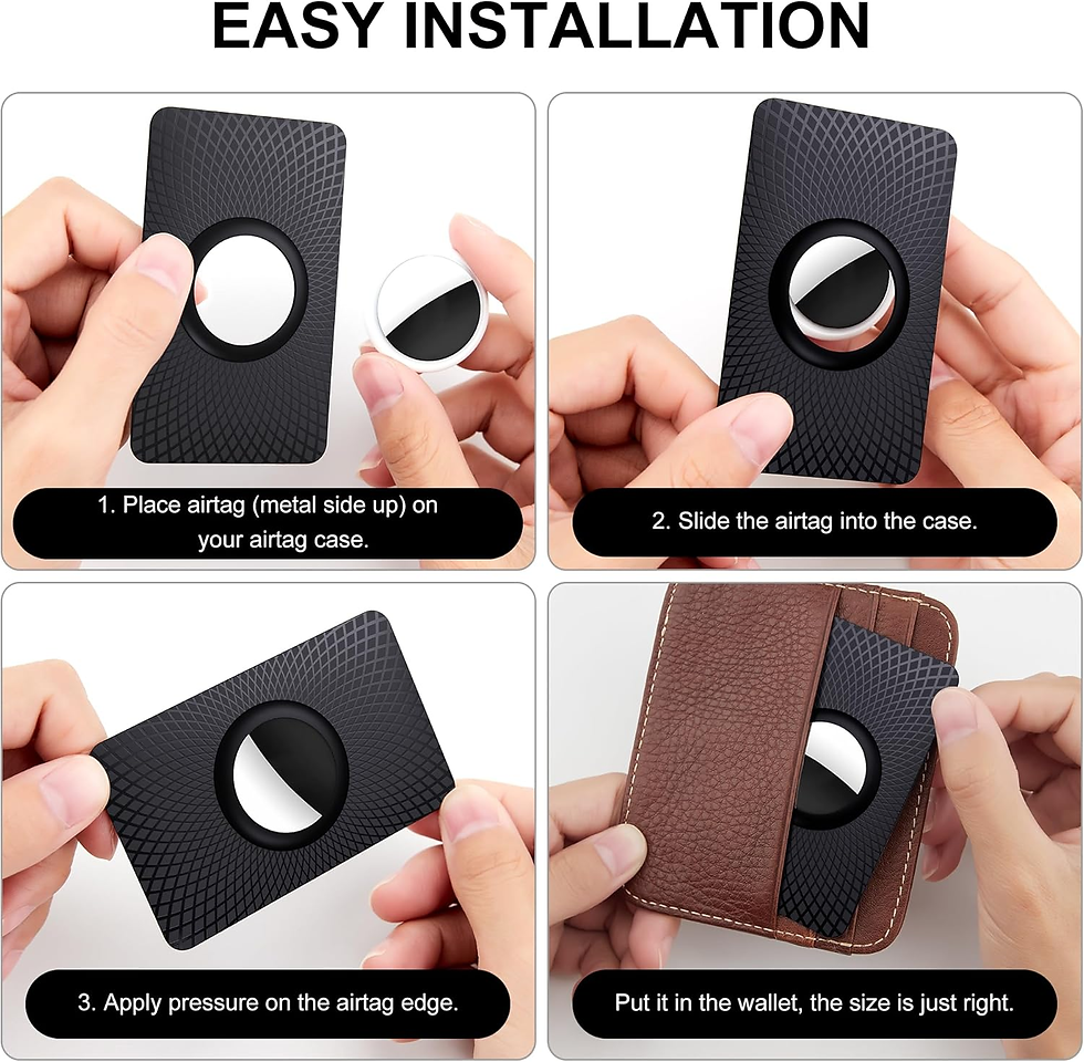 Thumbnail: Ultra Thin Airtag Wallet Holder 2 Pack for Purse & Backpack