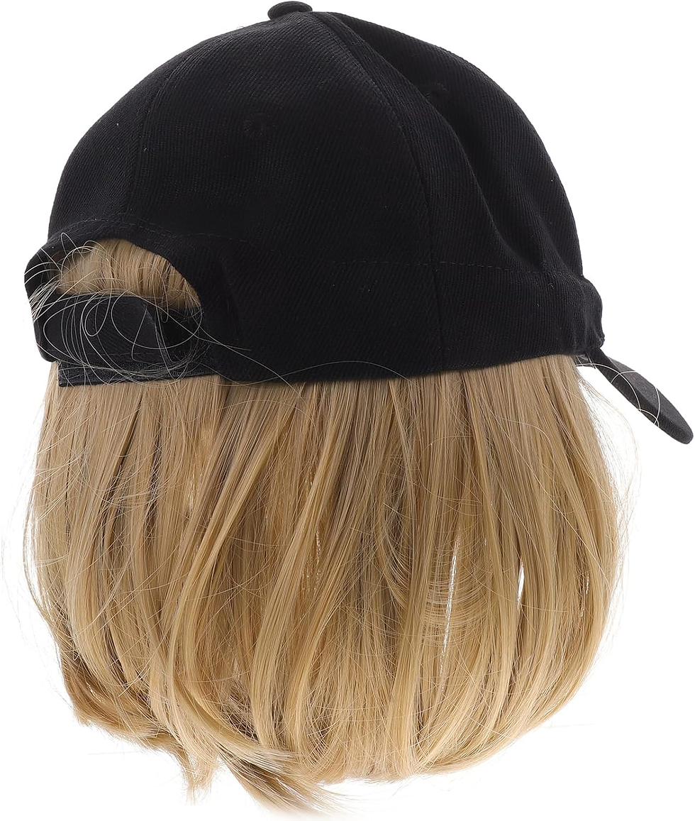Thumbnail: Adjustable Baseball Cap with Hair Extensions for Women - Summer Sun Hat