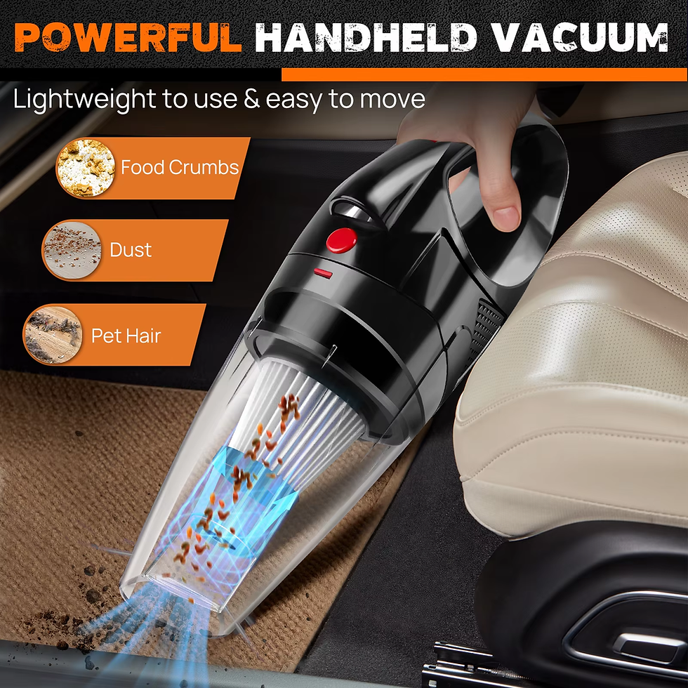 Thumbnail: Cordless Handheld Vacuum Cleaner with Strong Suction & HEPA Filter - Portable Mi