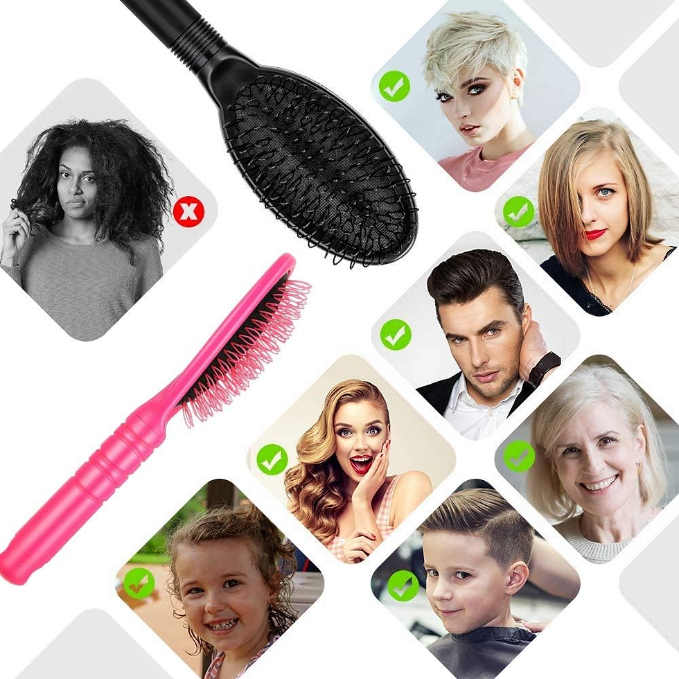 Thumbnail: Wig & Hair Extension Brush Set - Soft Detangler for Wigs & Natural Hair