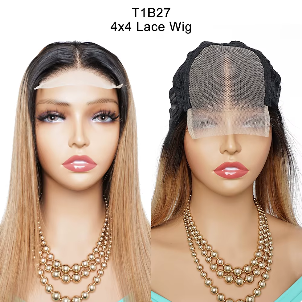 Thumbnail: Straight Ombre Lace Closure Wig T1B27 Honey Blonde & 1B30 Auburn Remy Hair