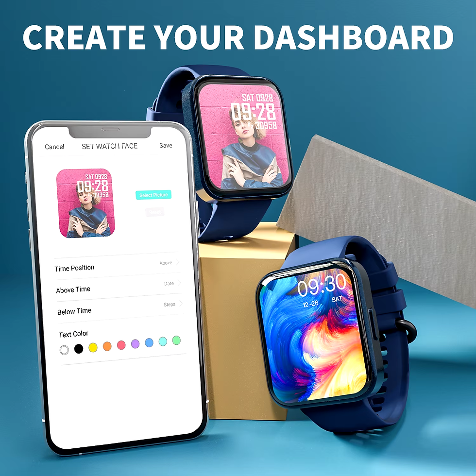 Thumbnail: 1.71" Smart Watch for Men & Women - Fitness Tracker, Heart Rate, IP68 Waterproof