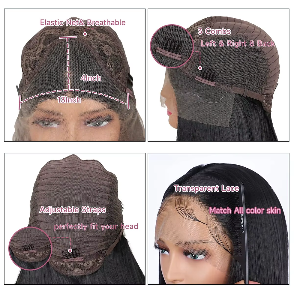 Thumbnail: 13*4 Lace Front Synthetic Wig for Women - 150% Density, Natural Looking, Daily U