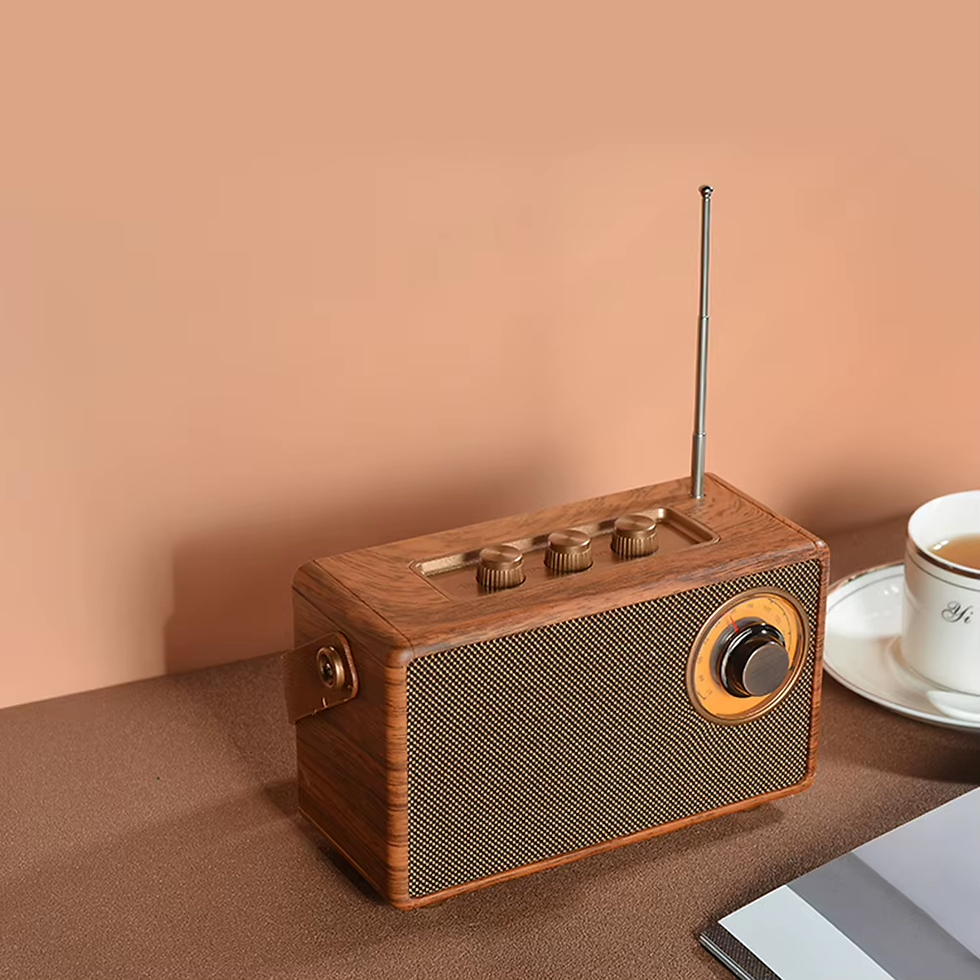 Thumbnail: Retro Bluetooth FM Radio - Portable High Fidelity Speaker for Travel & Camping