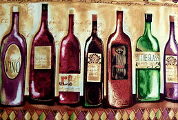Wine Bottles Stripe     Fabric # WW5