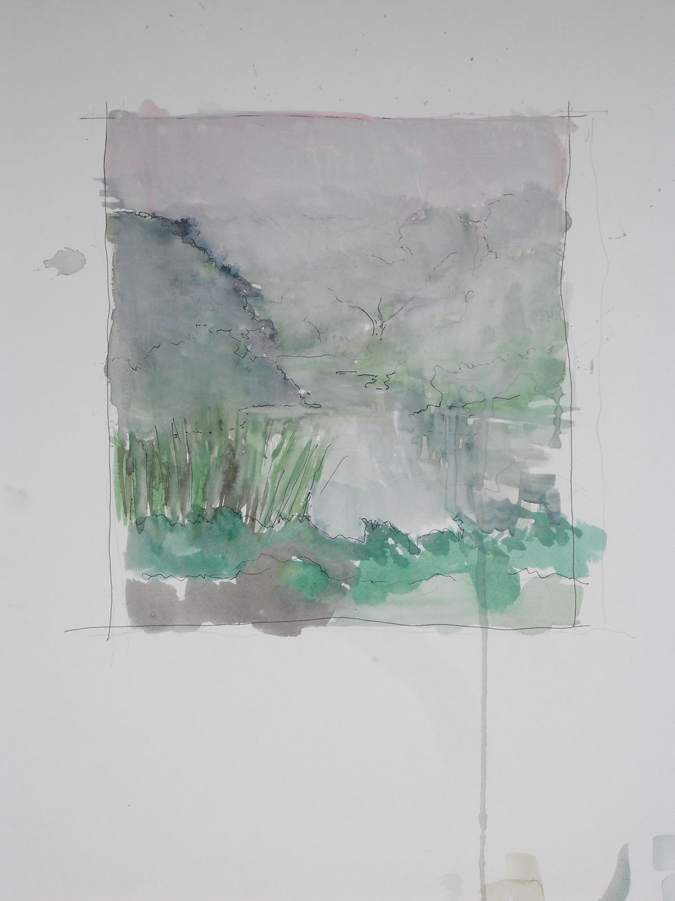 fog at small lake 16x16