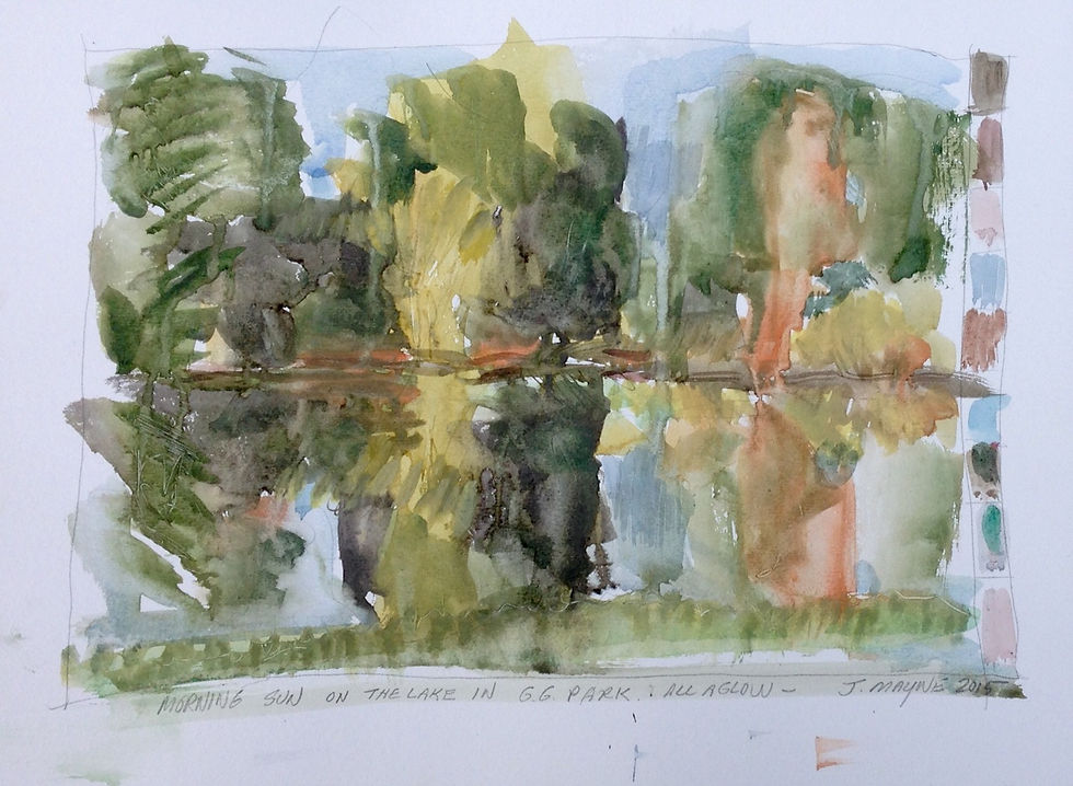 Morning Sun on a lake in GGpark
