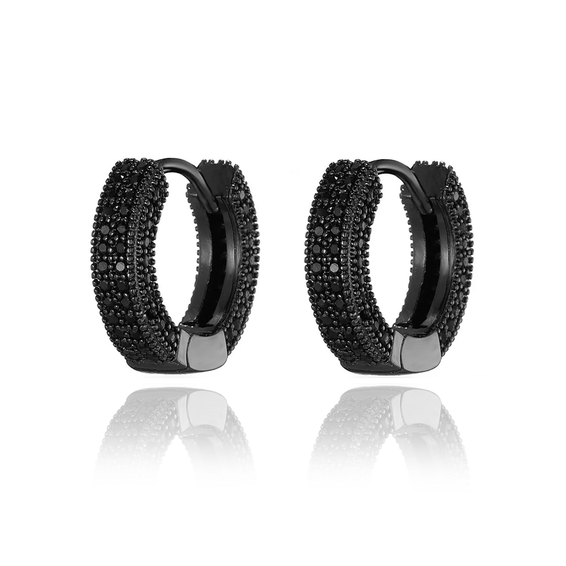 Aros Ring Iced Out Black 14mm