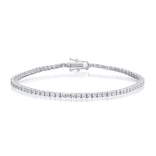 Brazalete Tennis Con Diamantes En Oro Blanco | Peyrelongue