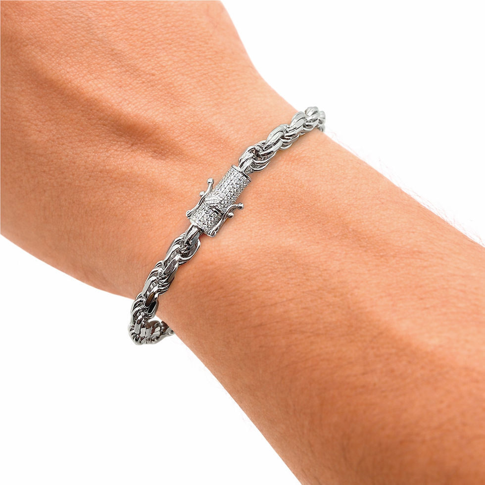 Miniatura: Brazalete VVS Turbillón Iced Clasp 6mm x 20cm Moissanita Plata 925