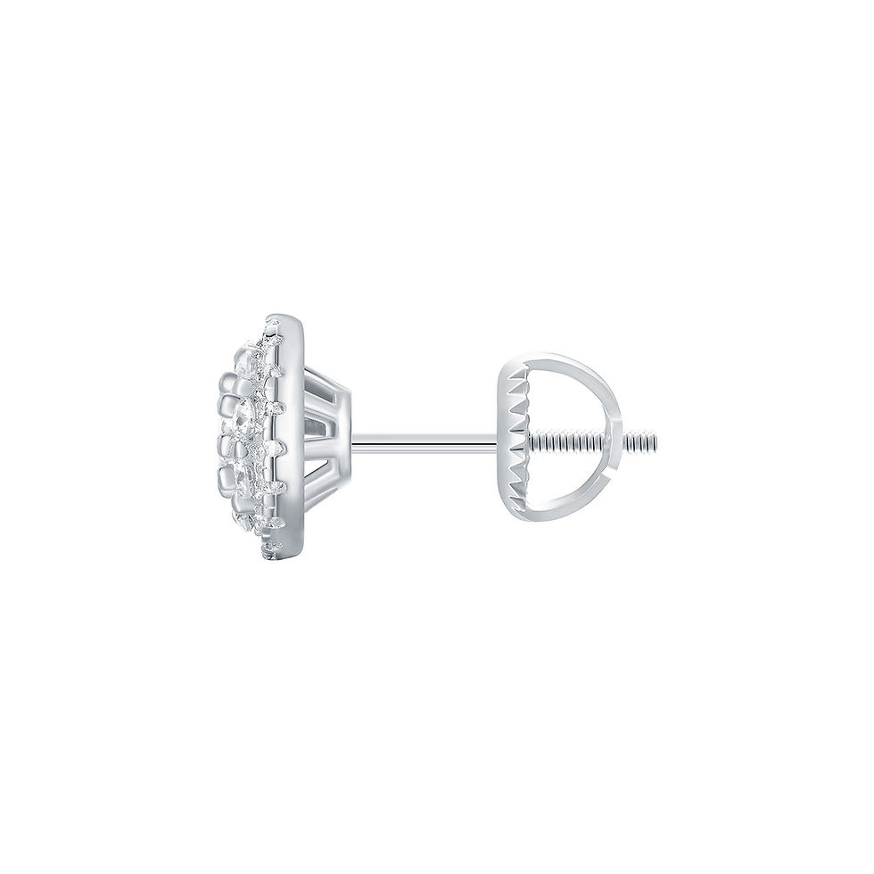 Miniatura: Aros VVS Cluster Flower Moissanita Plata 925 8mm