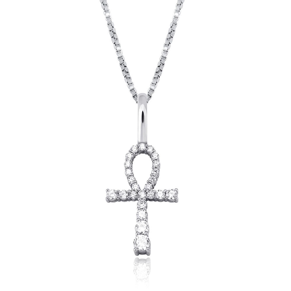 Colgante Ankh Iced Out Plata 925