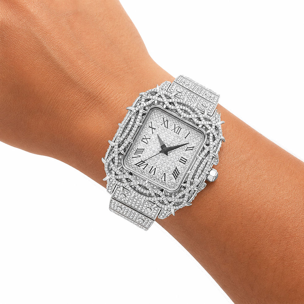 Miniatura: Reloj Spiked Square Platinum
