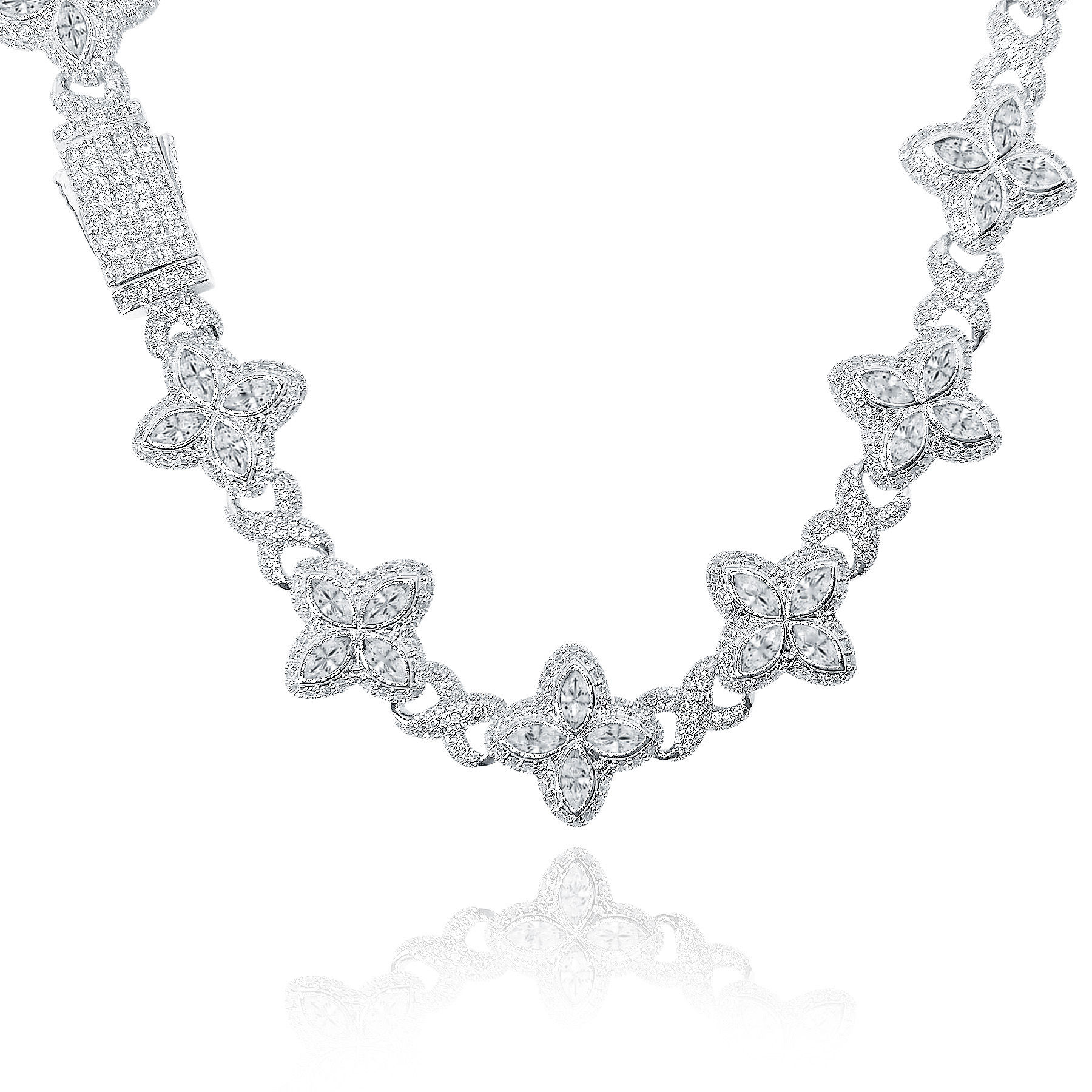 Cadena Infinity Clover 20mm x 50cm Platinum